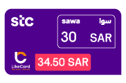 بطاقة شحن سوا 30 ريال